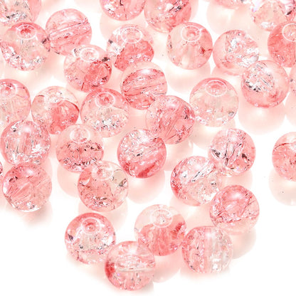 100pcs 8mm Christmas Crystal Glass Crack Beads Red and Green Gradient Spacer Beads for DIY Bracelet Necklace Jewelry Making