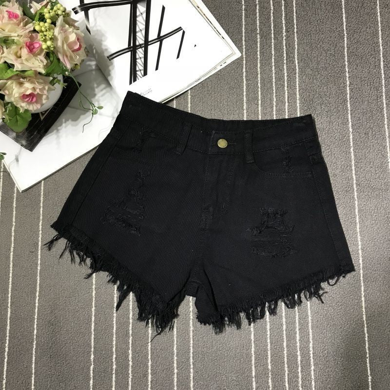 Sexy Hollow Out Denim Shorts Fashion Women Retro A-Line Loose High Waist Hot Girl Y2K Short Pants Casual Streetwear Trousers