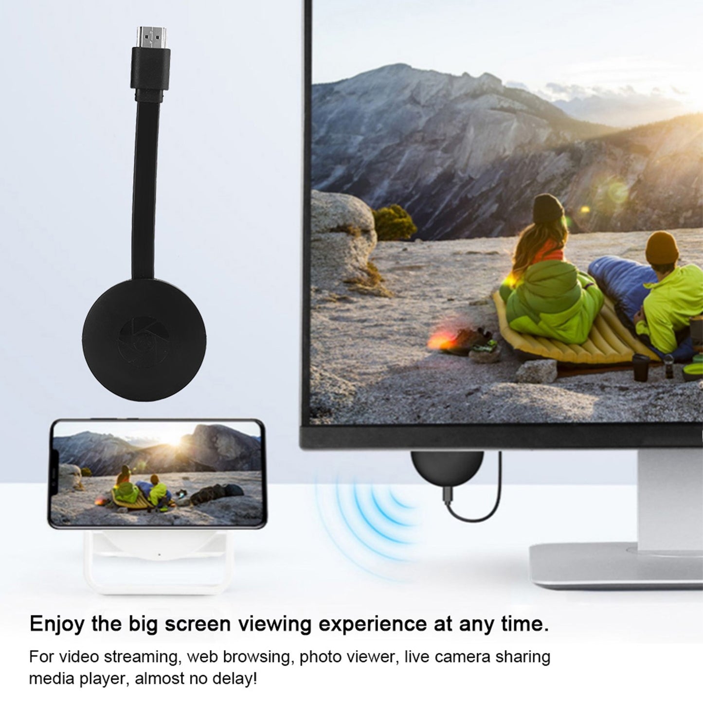 MiraScreen WiFi Display Dongle 1080P - Wireless HDMI Adapter for Smart TV, Android iOS Windows PC Laptop Screen Mirroring