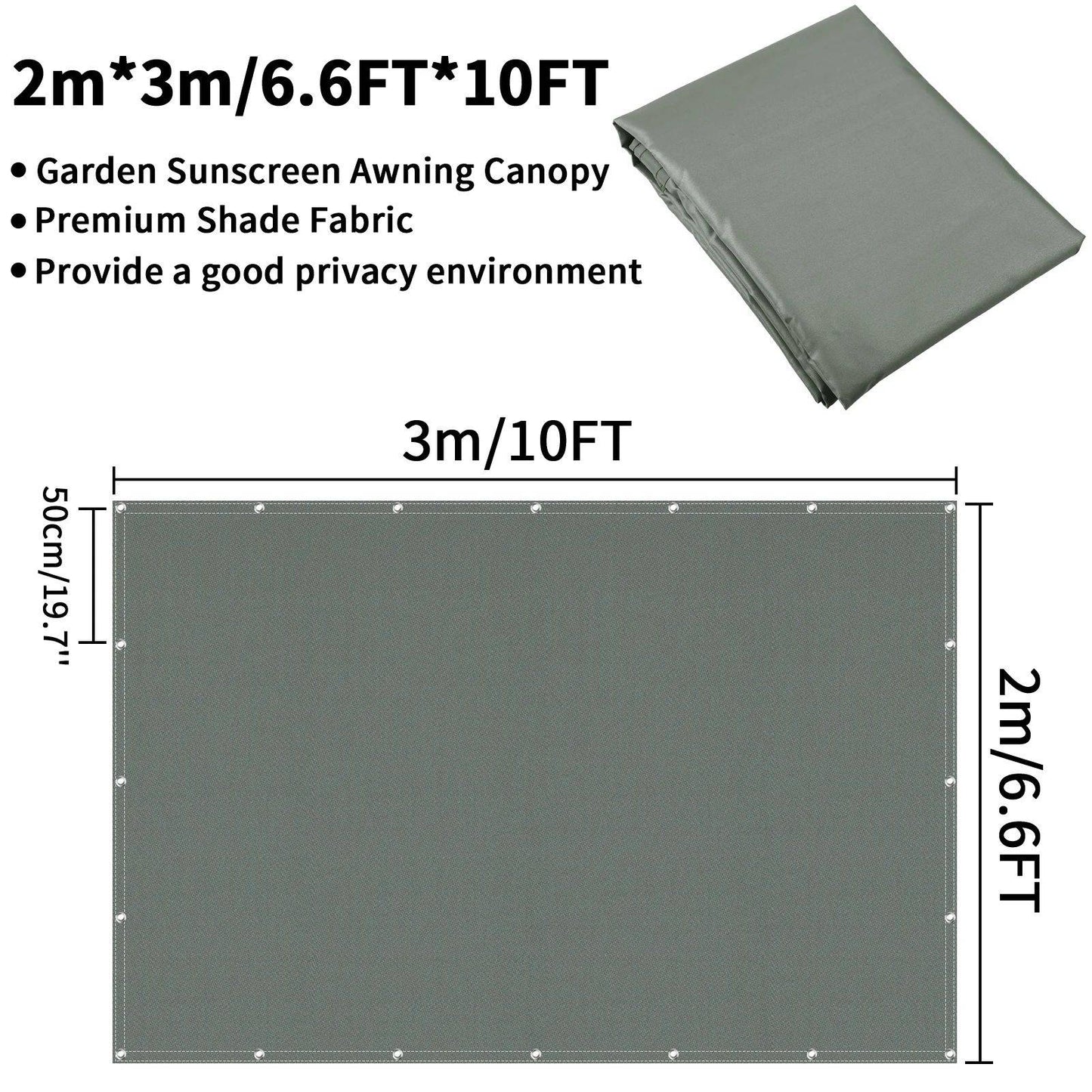 Waterproof Straight Edge Sun Shade Sail with Grommets Garden Sunscreen Pergola Shade Cover Canopy For Outdoor Garden Patio Tent