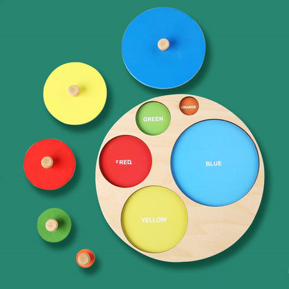 Brinquedos de quebra-cabeça Montessori para bebês de madeira, de encaixe de formas e cores, tábua de raspar à mão, brinquedos cognitivos geométricos de educação infantil