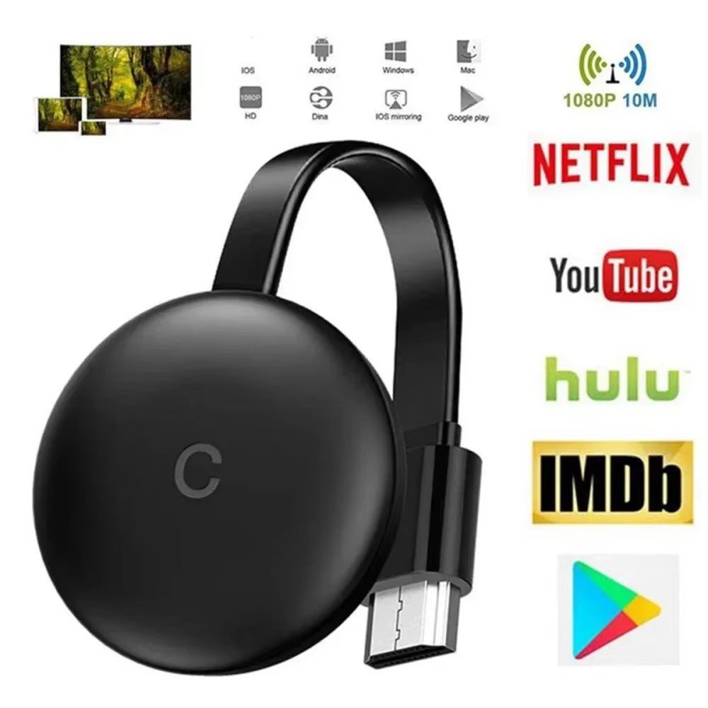 NOVO Dongle de exibição WiFi sem fio 5G/2.4G Espelhamento de tela 1080P HD TV Stick Para Chromecast 4K HD Reprodutor de mídia compatível com HDMI
