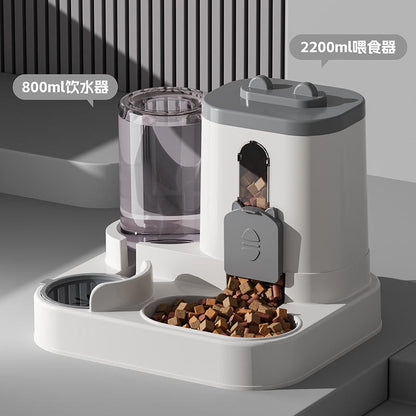 Conjunto Comedouro e Bebedouro Automático para Cães e Gatos: Design por Gravidade, À Prova de Vazamento, À Prova de Derrame, Antiderrapante, Fácil de Limpar, Tigela de Comida Embutida