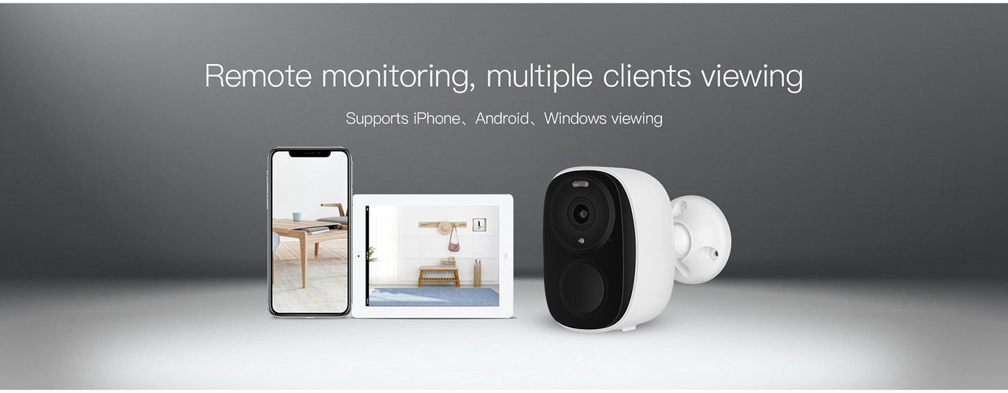 Câmera de vigilância WIFI 3MP Proteção de segurança Câmera IP externa Gravador de vídeo com visão noturna Smart Home Alimentado por bateria