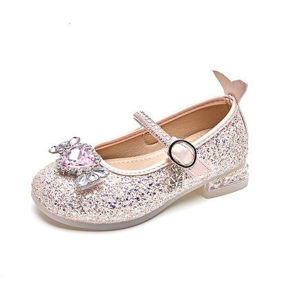 Fashion Elegant Soft Sole Anti-slippery Versatile Dress Leather Shoe for Party Autumn New Children Princess Shoes for Girls