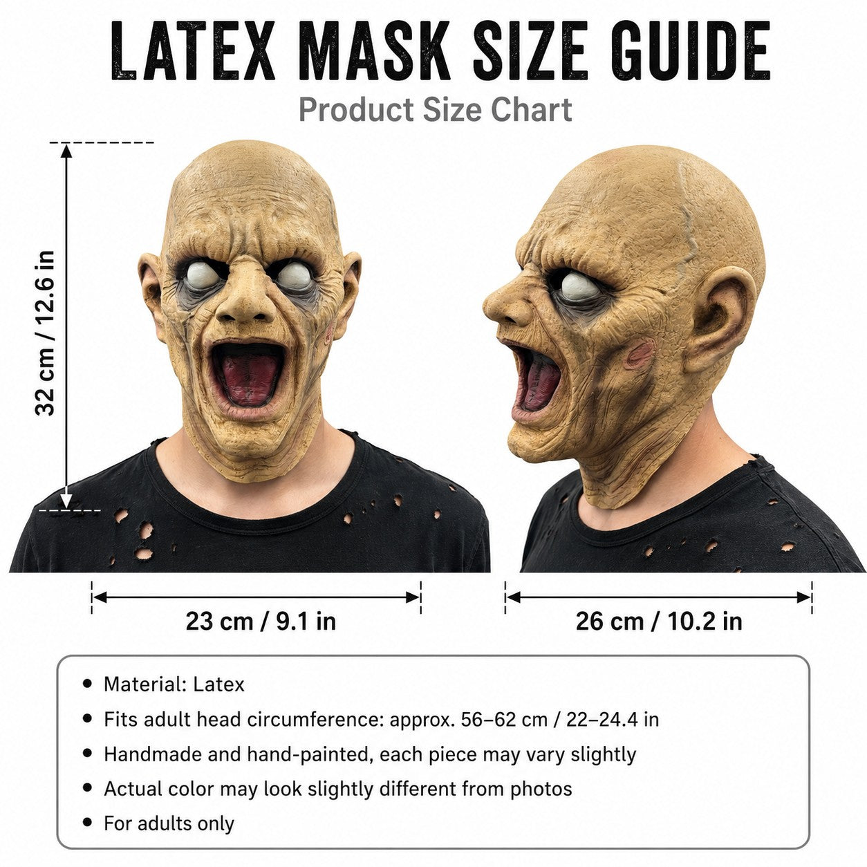 Halloween Horror Latex Mask Howling Demon Face Mask Scary Ghost Cosplay Costume Accessory For Adults