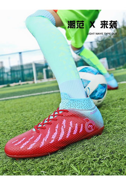 New High Top Football Shoes Cleats Soccer Shoes Boys And Girls Broken TF Nails For Adult Competitions Long Nails Training Boots