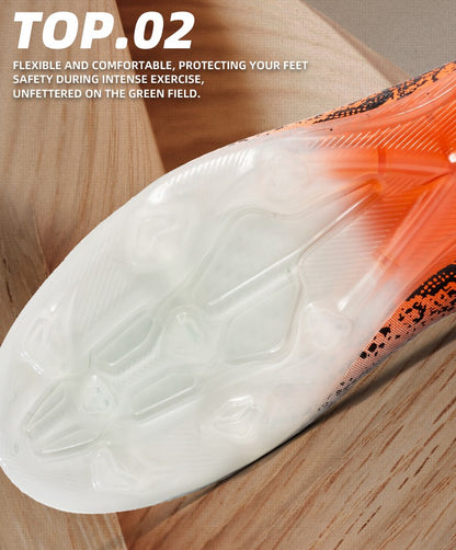 High-top Football Boots, Long Spikes Football Boots, Professional Firm Ground Non-Slipping Training Soccer Cleats for Big Boys