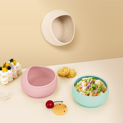 3Pcs Silicone Baby Feeding Bowl Set Learning Dishes Suction Bowl Feeding Spoon For Baby Toddler Training Bendable Chew Utensils
