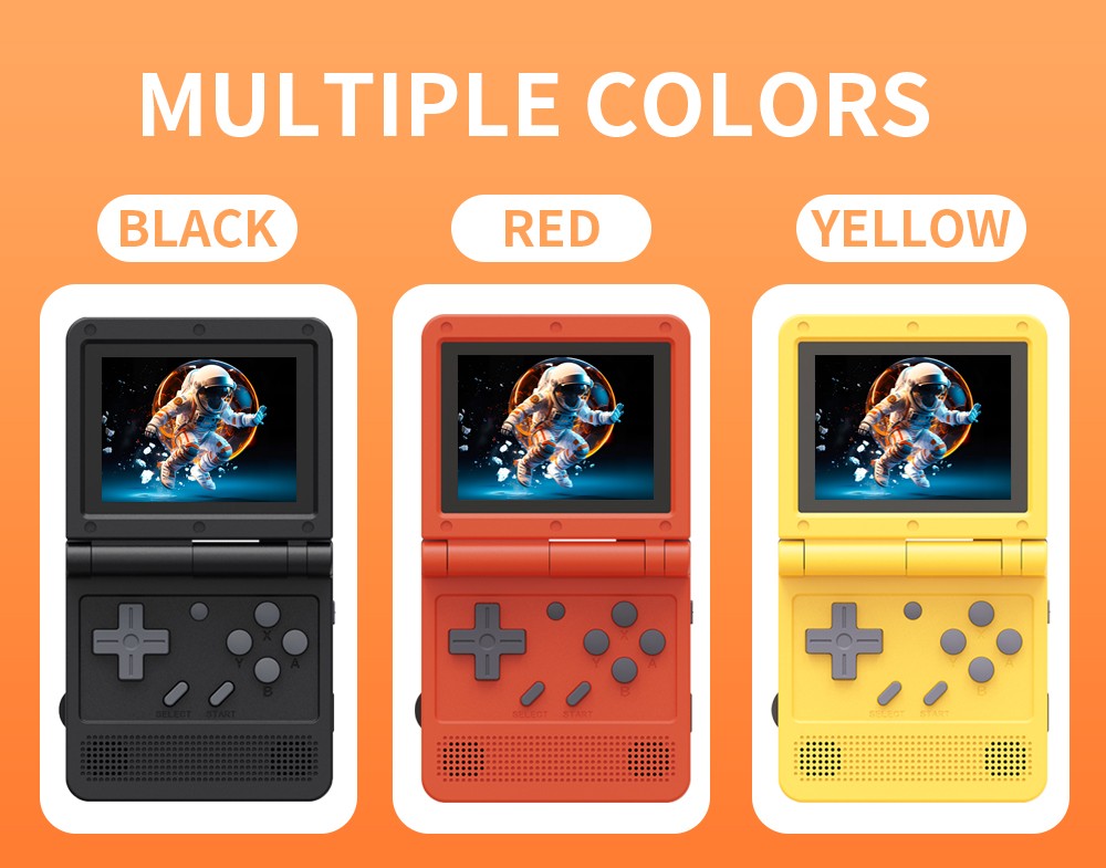 V90 3.0-inch IPS Screen Retro Portable Flip Handheld Control Game Console  55G Open Source Linux  Gifts