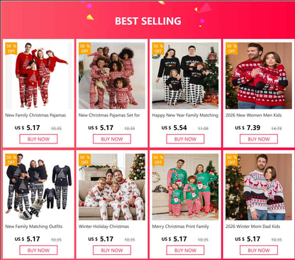 New Family Christmas Pajamas Mom Dad Kids Matching Clothing Set Baby Dog Romper Pjs Soft Loose 2 Pieces Suit Homewear Xmas Look