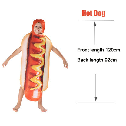 Cool Children's Costumes Kids Food Funny Costume For Purim Carnival Boys Hot Dog Cosplay Pizza Milk And Cookies Costume