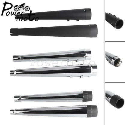 Black/Chrome Exhaust Mufflers Pipes Steel Pipe Motorcycle Accessories For Harley Touring 17+ Road King Road Street Electra Glide