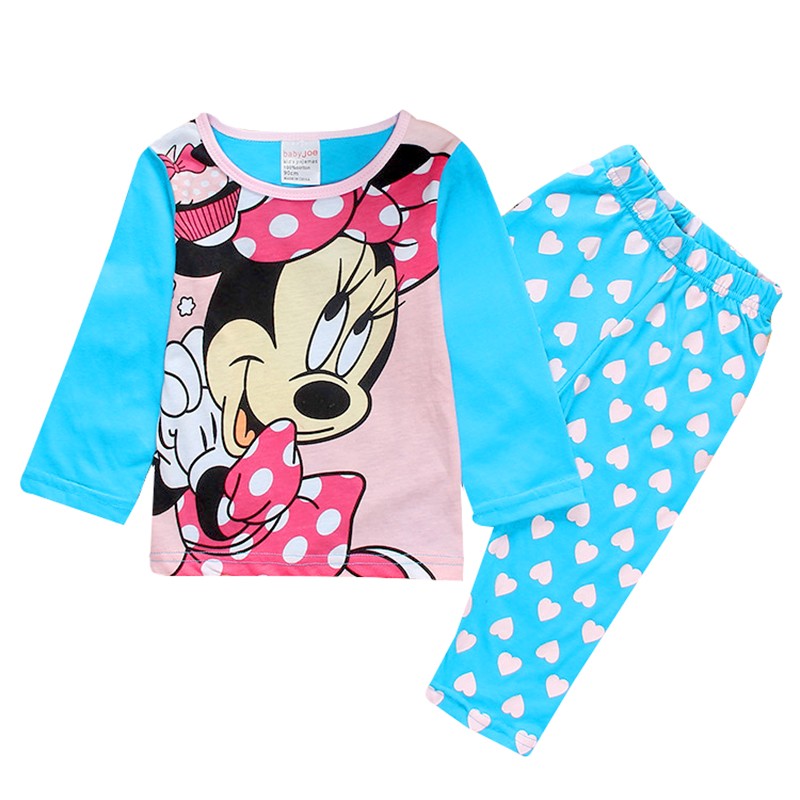 Kids Minnie Pajamas for Boys Girls Home Wear Kids Casual Sleepwear Long Sleeve Pajamas Bottoms Suit Christmas Gifts