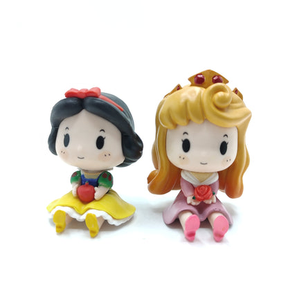 6 Peças / Conjunto Boneca Princesa Desenho Animado em Vinil Versão Fofa Bonecos de Ação Coleção de Brinquedos Modelo de Enfeite