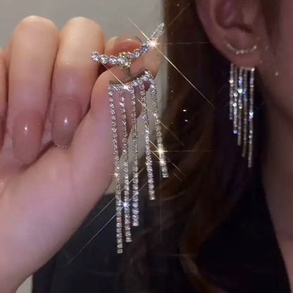 Nova Tendência da Moda Design Único Elegante Delicado Zircônia Borboleta Tassel Brincos Para Mulheres Joias Festa de Casamento Presentes Premium