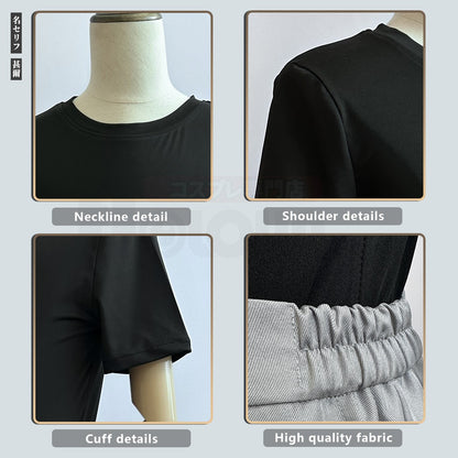 HOLOUN Jujutsu JJK Manga Anime Fushiguro Toji Cosplay Costume Wig T-shirt Pants Rose Net Halloween Christmas Gift