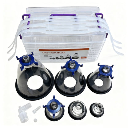 Máscaras de Anestesia para Pets para Cães e Gatos Ressuscitador Manual Transparente Máscaras de Oxigênio para Anestesia Veterinária Suprimentos para Sala de Cuidados de Pets