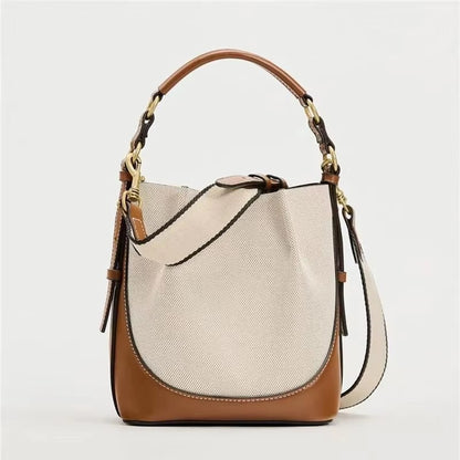 2025 Women's Large Capacity Bucket Bag with Wide Shoulder Strap Single Shoulder Handbag Drawstring Handheld Crossbody Bag