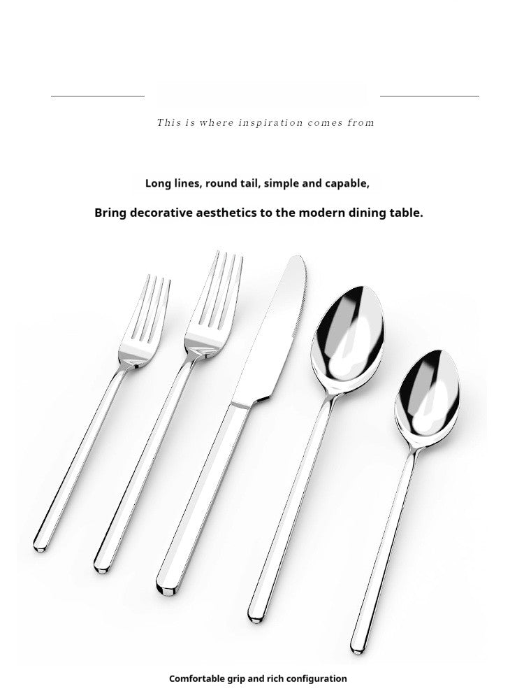 5PCS premium quality 420 and 18-10 Stainless steel Dinnerware Set cutlery set steak knife and fork dessert fork and spoon