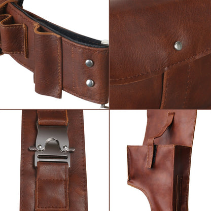 Takerlama 1pcs The Mandalorian Leather Belt With Gun Holster Cosplay Props Replica for Adults Size S-L