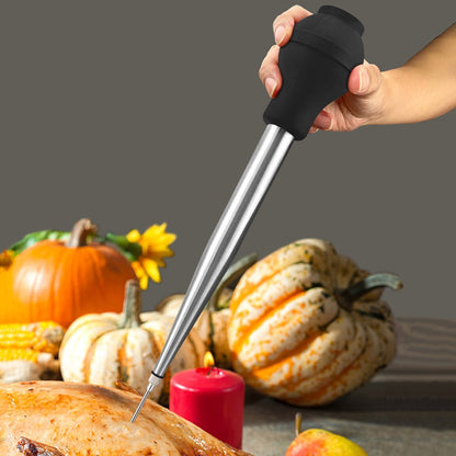 Flavor Needle BBQ Meat Syringe Marinade Turkey Baster Needle Set Kitchen Cooking Pork Steak Meat Sauces Barbecue Seasoning Tool