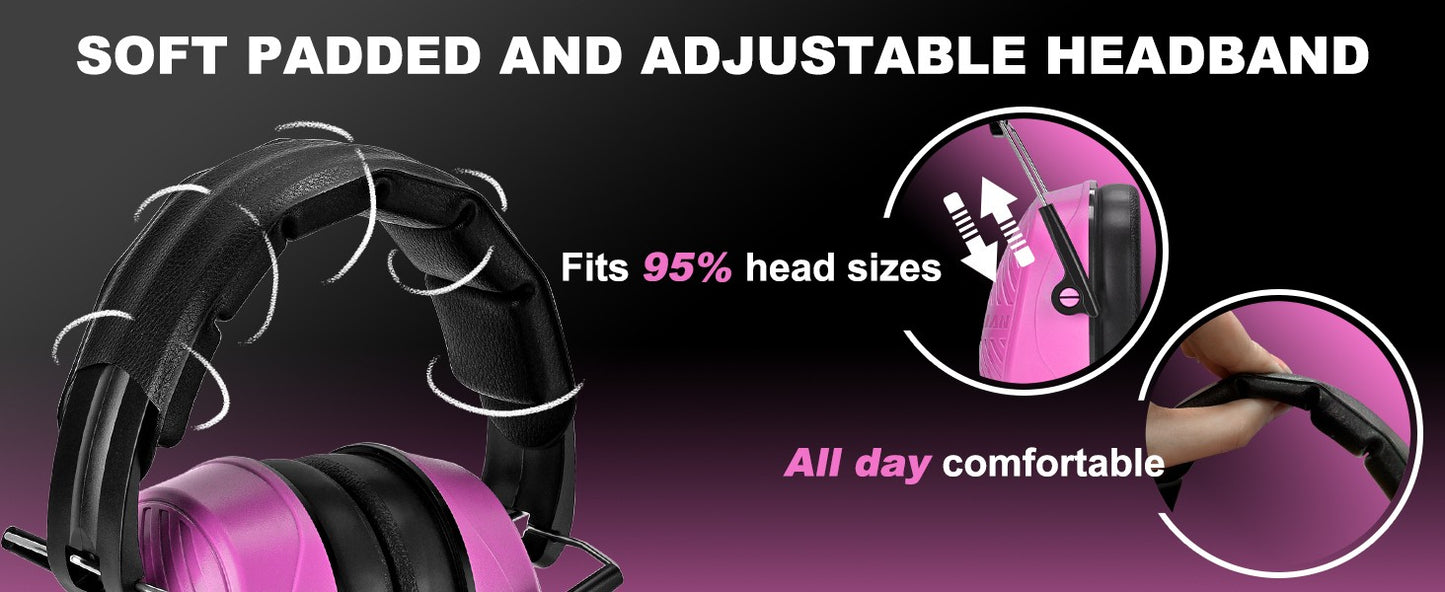 ZOHAN Earmuffs Shooting Ear Protector Hear Protection Passive Muffs Safety Noise Reduction Cancelling Headphone NRR28db