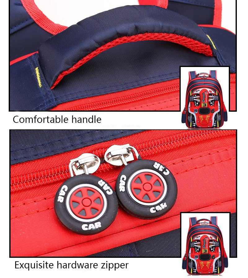Mochila Infantil de Carro 3D Personalizada para Meninos, Mochila Escolar Divertida de Desenho Animado, Mochila de Livros Infantil, Mochila Estilosa para Meninos, Durável e Impermeável