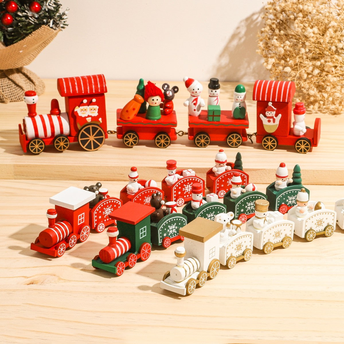 Wooden/Plastic Train Christmas Ornament Merry Christmas Decoration For Home 2025 Xmas Gifts Noel Natal Navidad New Year 2026