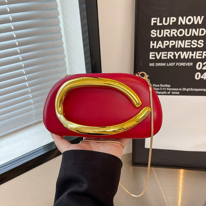 Women's Shoulder Bag, Crossbody Evening Clutch, Chain Design Handbag Purse, Stylish Ladies' Accessory for Parties & Events