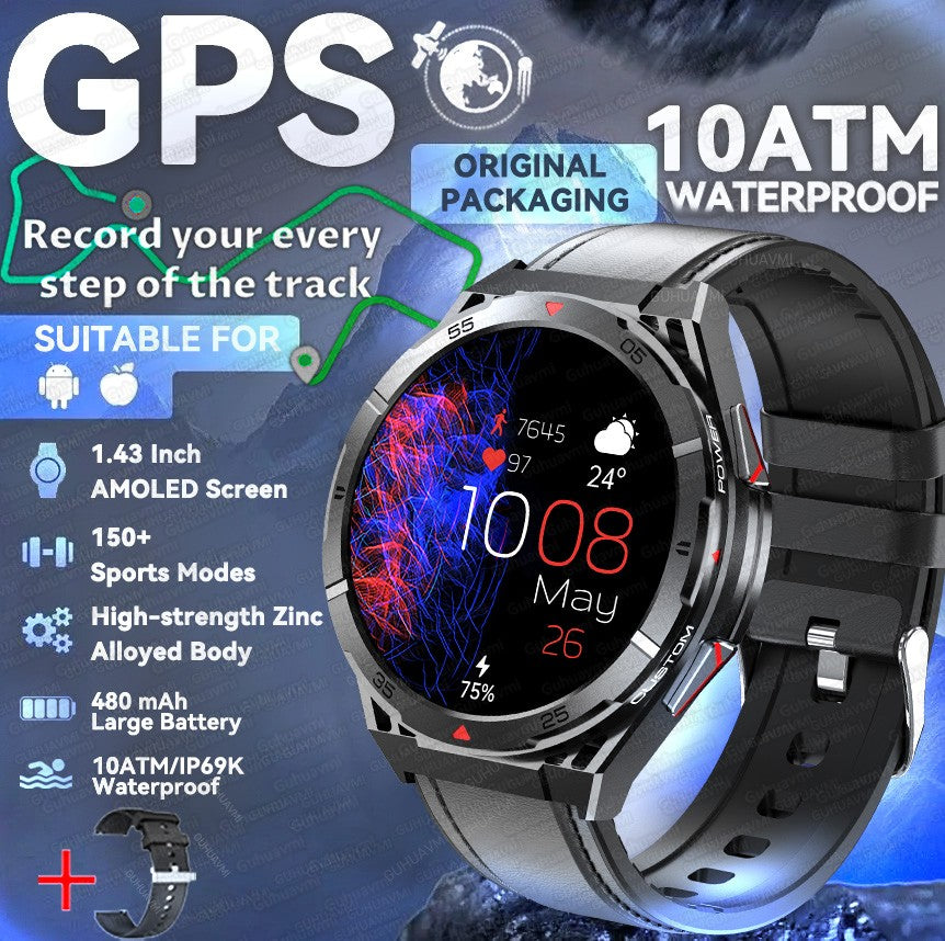 2025 AGPS New Men Smart Watch DIgital Military Sport Electronic Bluetooth 10 ATM Waterproof Diving Original Bracelet