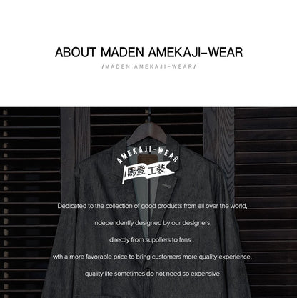 Maden New Casual Suit with Irregular Pattern Design Lapel Loose Blazers Cotton Jacket for Men's Spring and Autumn