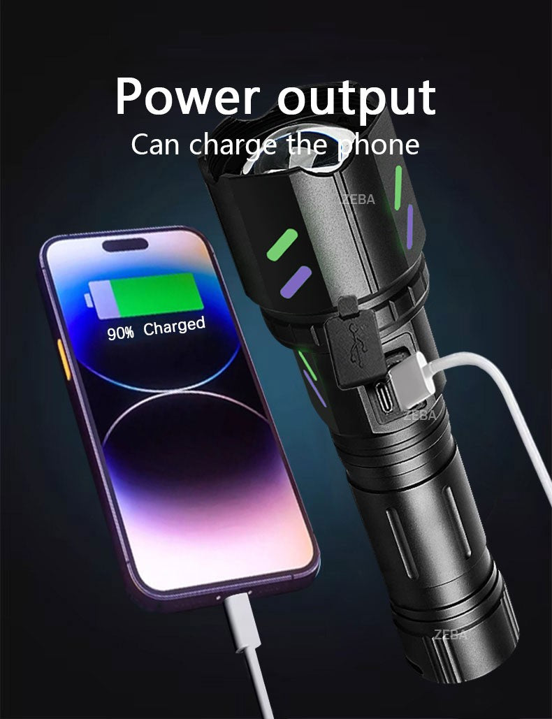Ultra Powerful Windproof Fire Starting Flashlight Rechargeable High Power Torch Focused Light Source Can Light A Flame Lantern