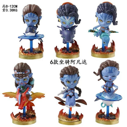 6 pçs/conjunto de figuras de ação de personagens do filme Avatar Neytiri e Jake com Banshee em PVC