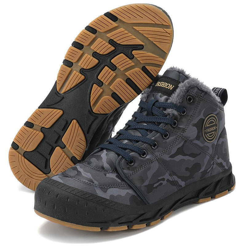 Botas de Neve Masculinas de Inverno Super Quentes Botas de Caminhada Masculinas Impermeáveis Botas Masculinas de Exterior Tênis Antiderrapantes de Borracha Botas Masculinas de Trabalho de Cano Curto
