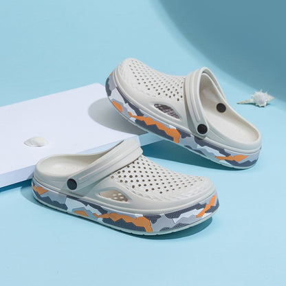 New Men's Sandals Driver Shoes EVA Light Slippers Unisex Colorful Camouflage Decoration Summer Beach Shoes Zapatos Hombre