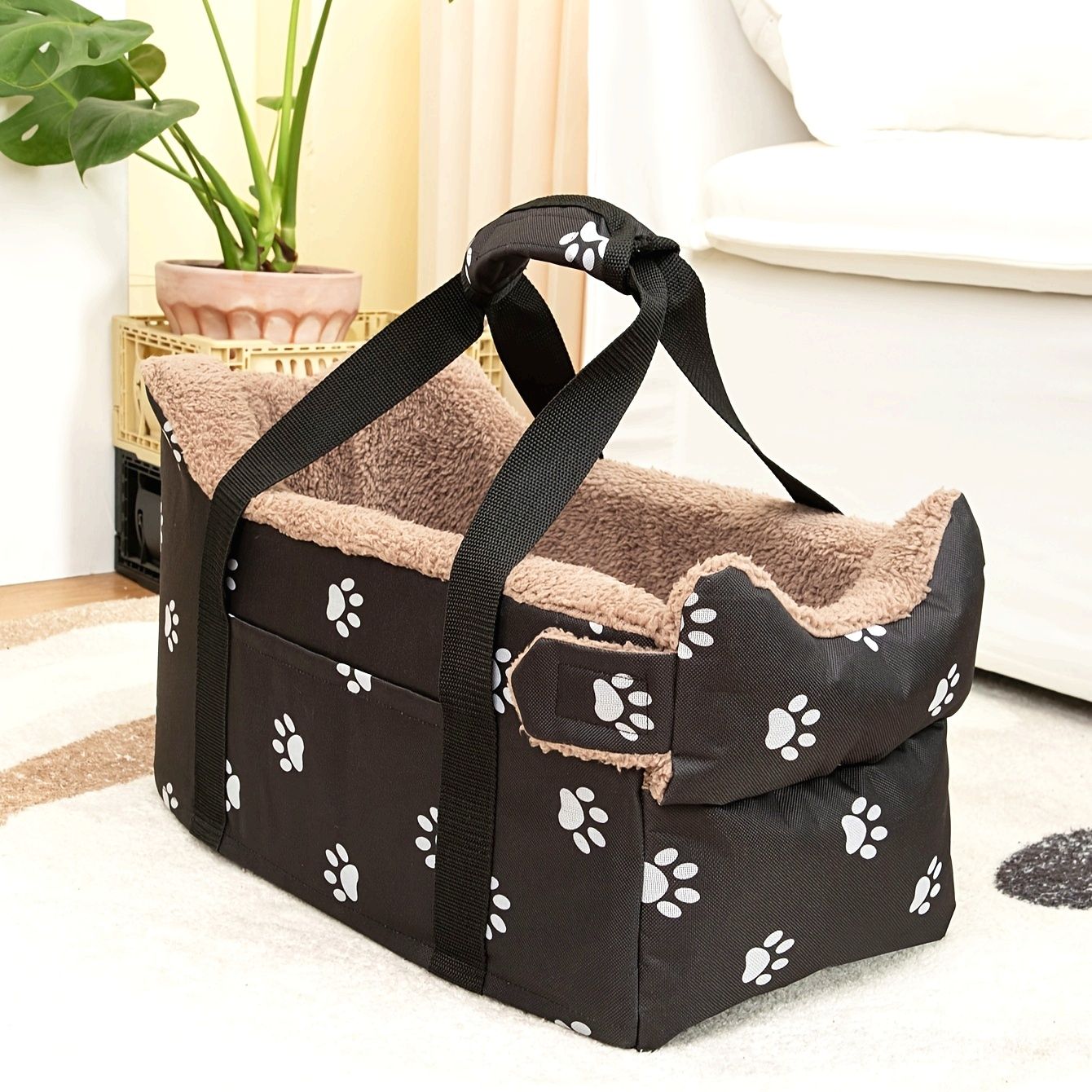 Assento Elevatório Portátil Pequeno e Confortável para Carros - Cama de Viagem de Segurança Durável em Poliéster para Cães e Gatos, para Console Central
