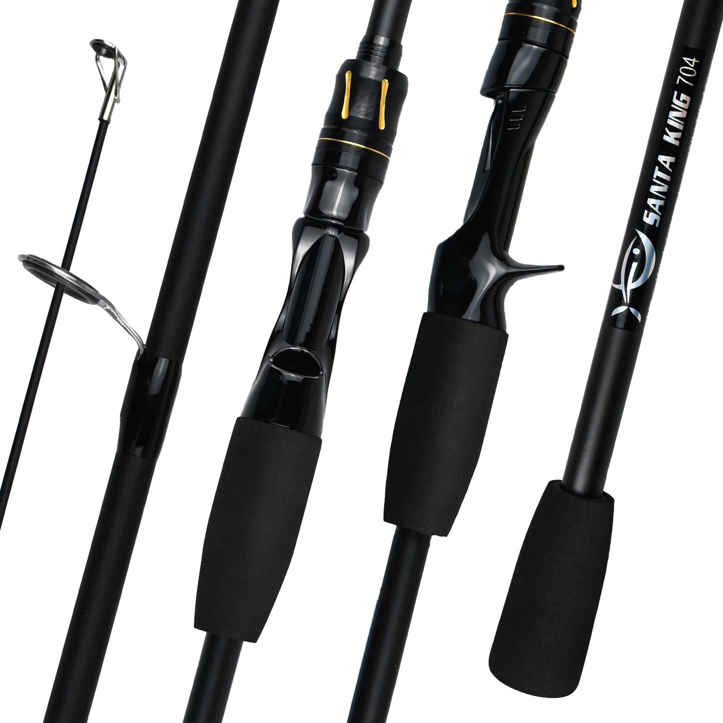 Vara De Pesca De Fibra De Carbono 1.8M/2.1M Vara De Viagem Portátil, Anel Guia De Cerâmica Requintado E Suave, Punho De Eva De Alta Densidade