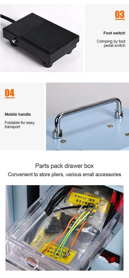 Electric Cold Press Terminal Machine Scattered Terminal Crimping Machine Tubular Insulation Terminal with Exchangeable Die Sets