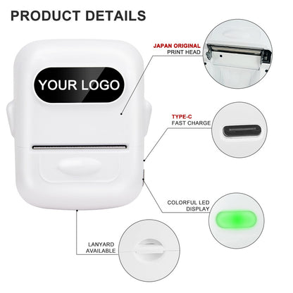 MARKLIFE P50 Mini Portable Bluetooth Thermal Label Printer for Address Clothing Jewelry Retail Barcode Office Compatible Phones