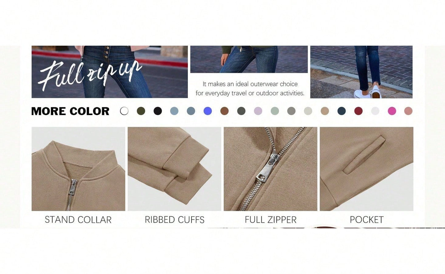 Fisoew women's Quilted Zip Up Jacket Oversized Long Sleeve Party Coat Warm Slim Fit