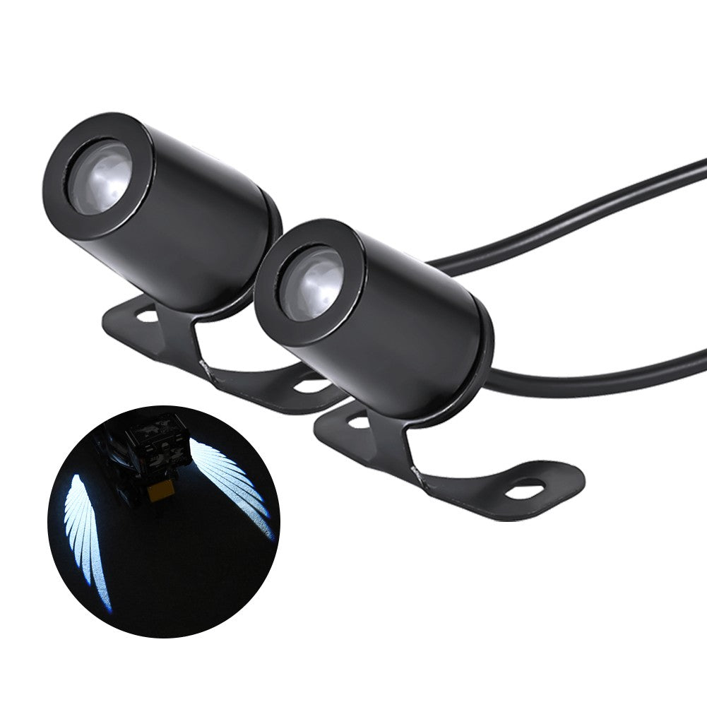 2Pcs Luz de Boas-Vindas LED Para Motocicleta Asas de Anjo Luzes de Projeção 8-30V Motocicleta Luz Decorativa Modificada Luzes Laser de Asa