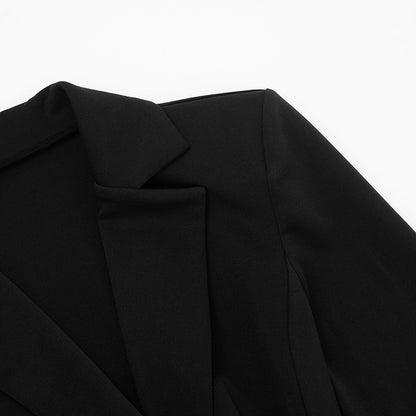 Mozision Deep V Neck Long Sleeve Sexy Mini Blazer Dress Women Elegant Double-breasted High Waist Club Party Blazers Dress