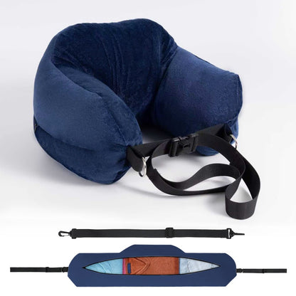 Comfortable Travel Pillow Adjustable U-Shaped Neck Pillow Washable Multi-Functional Fillable Portable Pillow Case for Airplane