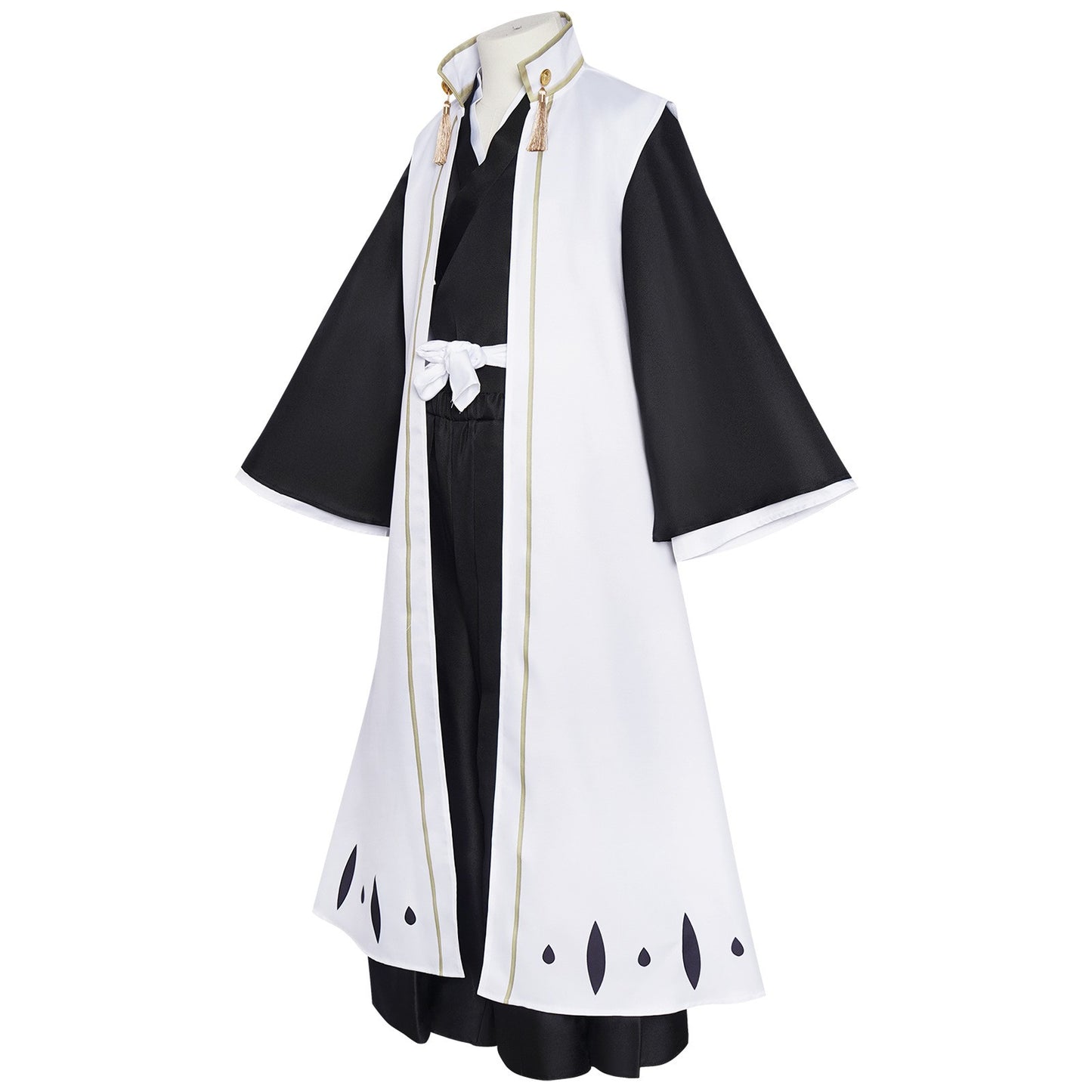 Anime Kuchiki Byakuya Cosplay Costume wig Kimono Gotei 13 Captain White Cloak Combat Uniform Adult Man Halloween Carnival Suit