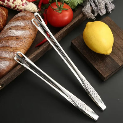 Stainless Steel Kitchen Tongs for Barbecue, Grill, Cooking, Salad, Meat, Buffet, and BBQ Tools – Versatile Food Tongs Clip