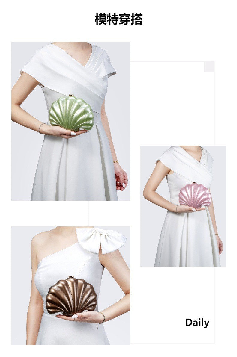 Ladies' new one shoulder diagonal cross bag, shaped shell acrylic bag, fashionable evening handbag