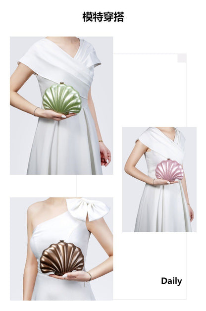 Ladies' new one shoulder diagonal cross bag, shaped shell acrylic bag, fashionable evening handbag