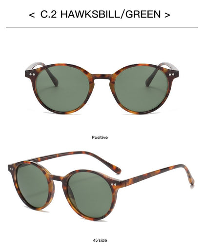 Óculos de Sol Polarizados Redondos Retrô Masculino Feminino Armação Clássica Leopardo Óculos de Sol Fashion Preto Dirigindo Masculino Feminino Goggles UV400