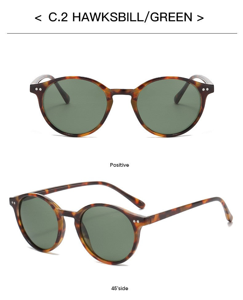 Óculos de Sol Polarizados Redondos Retrô Masculino Feminino Armação Clássica Leopardo Óculos de Sol Fashion Preto Dirigindo Masculino Feminino Goggles UV400